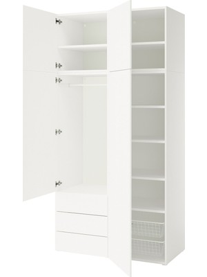 Hobiurun Platsa Gardırop, Beyaz, 120X57X241 cm