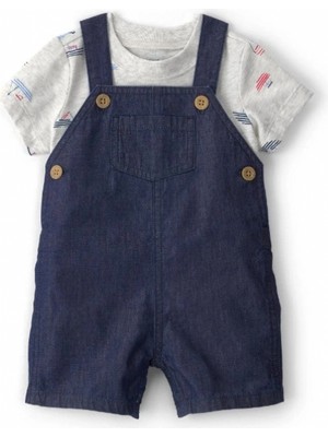 Carter's Erkek Bebek Salopet Set 1U564010 Mavi