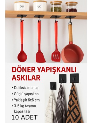 Medushop Deliksiz Montaj Pratik Askı Kancası – 10 Adet