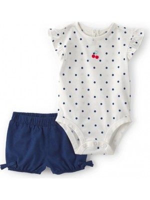 Carter's Kız Bebek Body Şort Set 1U564310 Mavi