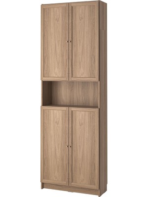 Hobiurun Kapaklı Kitaplık, Meşe Görünümlü, 80X30X237 cm
