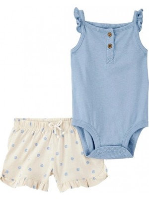 Carter's Kız Bebek Body Şort Set 1S523710 Renkli