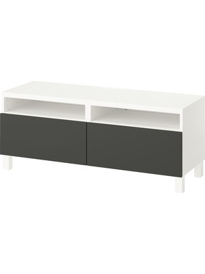 Hobiurun Tv sehpası, beyaz-koyu gri, 120x42x48 cm, LAPPVIKEN, STUBBARP