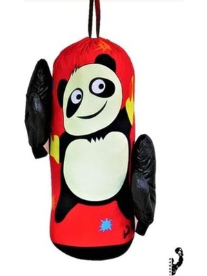 TeknoKapsül Çocuk Boks Kum Torbası Eldiven Dahil 2-6 Yaş Panda