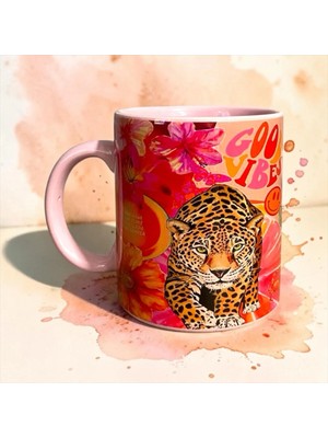 Aion Casa Aıon Casa Good Vibes Leopar Desenli Seramik Kupa