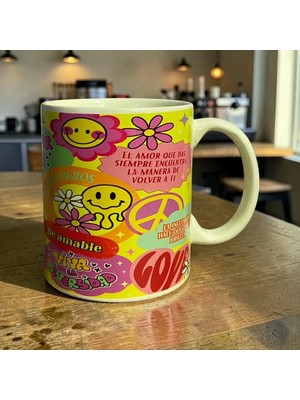 Aion Casa Aıon Casa Smile Renkli Retro Seramik Kupa