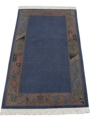 Kilim Antik El Dokuma Eskitme Himalayalar Yün Halı 1675 - Vintage - Mavi