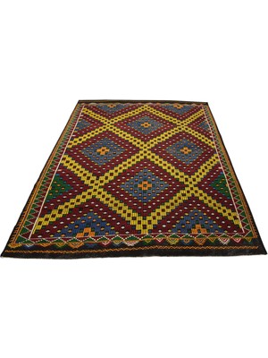 Kilim Antik El Dokuması Bergama Yörük Yün Cecim Kilim 1717 - Yeni - Çok Renkli