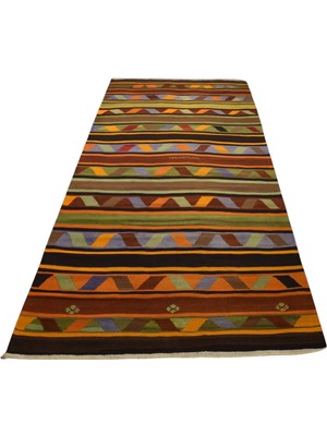 Kilim Antik El Dokuma Cerit Yörükleri Iran Yün Kilim 1718 - Antika - Çok Renkli