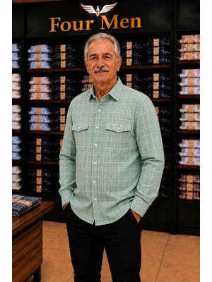 Eren Style Linen Keten Klasik Uzun Kollu Kapaklı Çift Cepli Gömlek