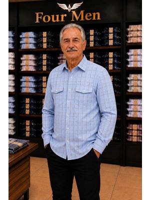 Eren Style Linen Keten Klasik Uzun Kollu Kapaklı Çift Cepli Gömlek