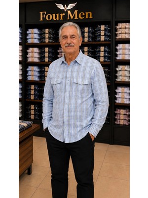 Eren Style Linen Keten Klasik Uzun Kollu Kapaklı Çift Cepli Gömlek