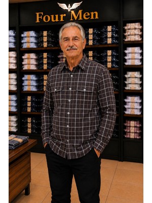 Eren Style Linen Keten Klasik Uzun Kollu Kapaklı Çift Cepli Gömlek