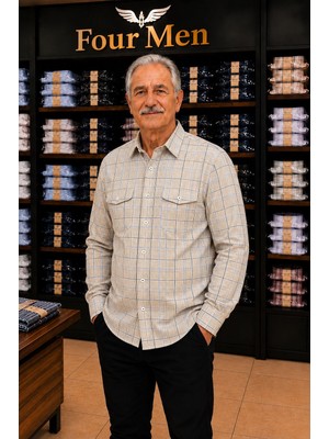 Eren Style Linen Keten Klasik Uzun Kollu Kapaklı Çift Cepli Gömlek