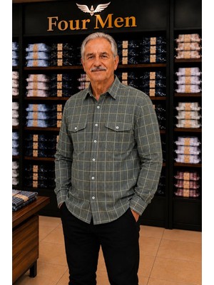 Eren Style Linen Keten Klasik Uzun Kollu Kapaklı Çift Cepli Gömlek