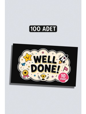 Metranya Well Done Başarı Kartı 100 Adet, Öğrenci Motivasyon Kartları Takdir Kartı Ödül Kartları Öğrenci Başarı Kartı Öğrenci Hediye Kartı Ders Çalışma Teşvik Kartı Çocuklar Için Motivasyon Kartı Seti