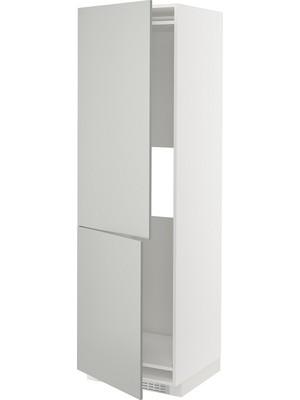 Hobiurun Buzdolabı-Dondurucu Boy Dolabı, Havstorp Açık Gri-Koyu Gri, 60X60X200 Cm, 2 Kapaklı