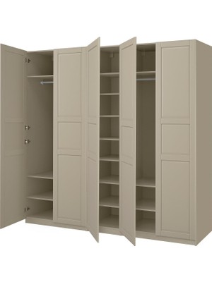 Hobiurun Pax Gardırop, Gri-Bej, 250X60X236 cm