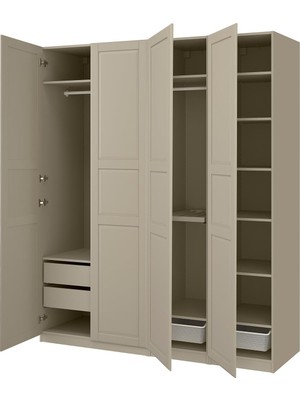 Hobiurun Pax Gardırop, Gri-Bej, 200X60X236 cm