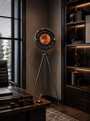 Hsc Bilişim Krom 24 Saat Göstergeli 150 x 45 cm Özel Tasarım Tripod Ayaklı Saat