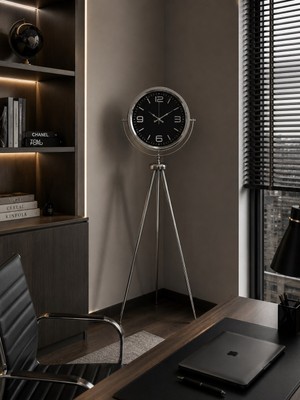 Hsc Bilişim Krom Elegance 150 x 45 cm Metal Tripod Ayaklı Saat