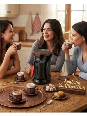Senson Modern Tasarımlı Türk Kahvesi Makinesi Taşma Emniyetli 4 Fincan Kapasiteli - Lisinya
