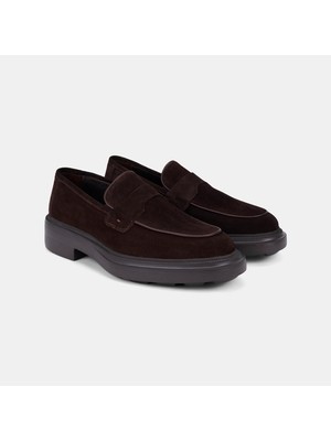 Desa Erkek Koyu Kahve Bant Detaylı Süet Loafer