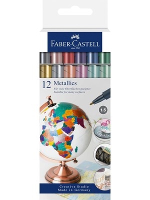 Graf Von Faber-Castell Faber-Castell Metalik Markör, 12'li Set