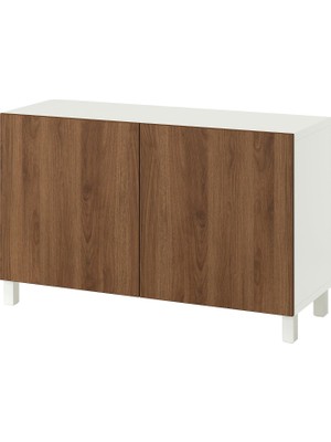 Hobiurun Tv Ünitesi, Beyaz-Ceviz Görünüm, 120X42X74 Cm, Lappvıken/sındvık, Stubbarp