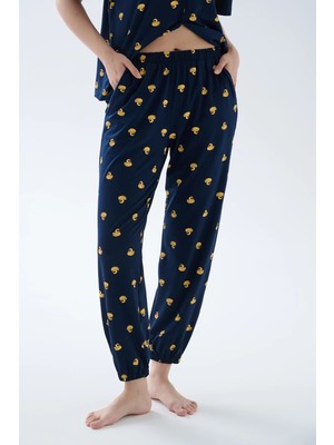 Hays Kadın Pamuklu Cepli Uzun Pijama Altı