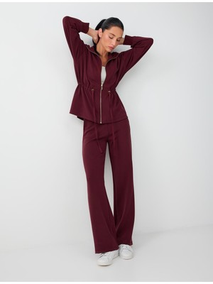 Jimmy Key Bordo Cep Detaylı Beli Lastikli Modal Pantolon