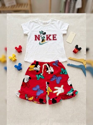 Neat Kids Kız Çocuk Minnie Mouse Kısa Kollu Şortlu Alt Üst Takım