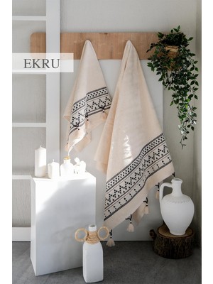 İyi Geceler İstanbul Iyi Geceler Istanbul Keops Krem %100 Pamuk 2'li Havlu Seti