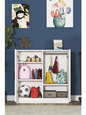 Alesta Life 2 Kapaklı Kısa Çanta Dolabı - Çok Amaçlı Dolap