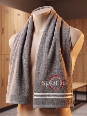 Sevim %100 Pamuk Spor Havlusu 30X100 cm – Gramajlı, Uzun Spor Havlusu, Fitness, Pilates, Antrenman ve Gym Havlusu - Siyah