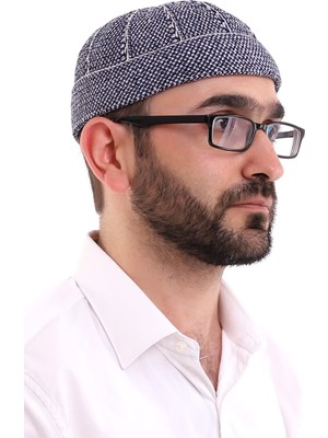 1001 Kışlık Kadife Takke Katlamalı Desenli