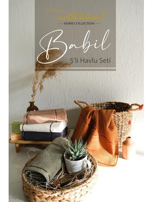 İyi Geceler İstanbul Iyi Geceler Istanbul Babil %100 Pamuk 5'li Havlu Seti