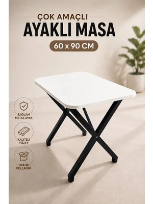 Bambeds Mobilya 60x90 X Ayak Masa Balkon Masası Ders Çalışma Masası