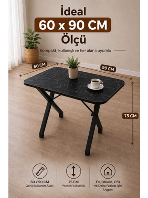 Bambeds Mobilya 60X90 x Ayak Masa Balkon Masası Ders Çalışma Masası