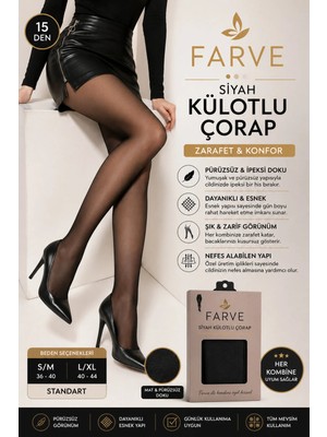 Farve Siyah Kadın Külotlu Çorap – Ipeksi Dokulu, Esnek ve Dayanıklı FRV07