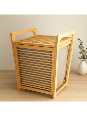 Royaleks Bambu Kirli Çamaşır Sepeti 40X35X60 cm