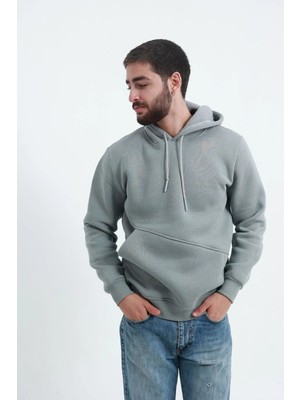 3 Ip Erkek Yandan Cepli Kapüşonlu Sweat Puf Yumuşak Kumaş