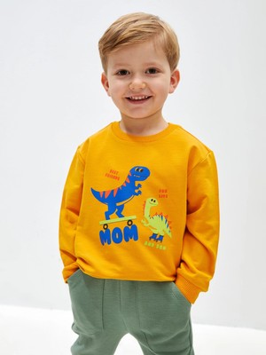 LC Waikiki Bisiklet Yaka Uzun Kollu Baskılı Erkek Bebek Sweatshirt