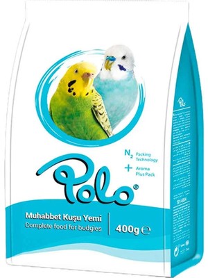 Polo Muhabbet Kuşu Yemi 400 gr Özenle Seçilmiş Tahıl ve Tohum İçerikli Tam Yem