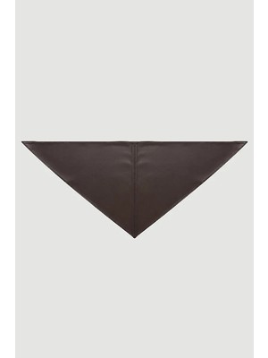 Gusto Üçgen Deri Bandana - Kahverengi