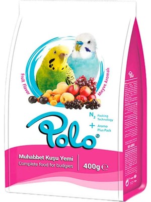 Polo Meyve Aromalı Muhabbet Kuşu Yemi 400 gr Tanecikli İçerik ile Besleyici Lezzet