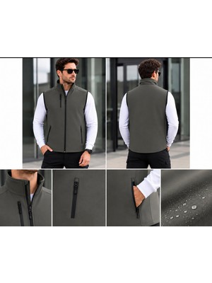 D-Star Erkek Softsheell Yelek Içi Polar Su Itici Rüzgar Geçirmez 3 Cepli Outdoor  Spor Yelek