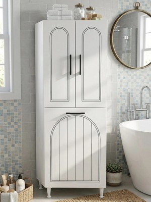 Kirli Çamaşır Sepetli Banyo Kiler Oyuncak Çok Amaçlı Dolap