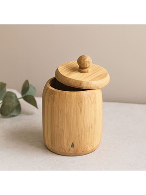 Royaleks Kapaklı Ahşap Bambu Şekerlik 7.5 x 8.5 cm