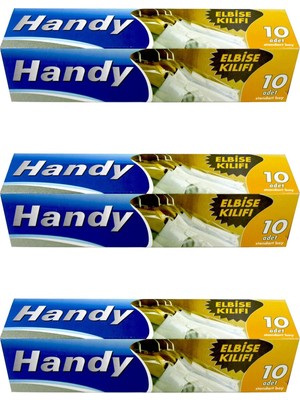 1001 Handy Vakumsuz Şeffaf Giyisi Elbise Ceket Mont Askı Kılıfı Poşeti Torbası - 10 Adetlik 3 Kutu
